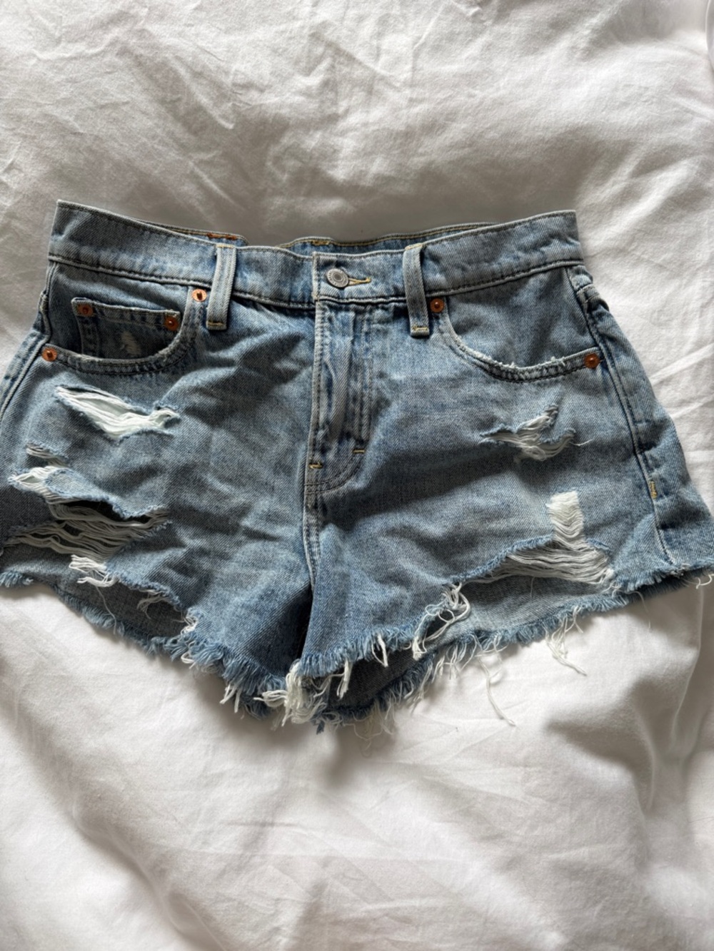 Lucky Brand Distressed Light Blue Denim Cutoff Shorts